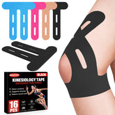 NUITPY knee tape 16pcs black for versatile knee support during workouts