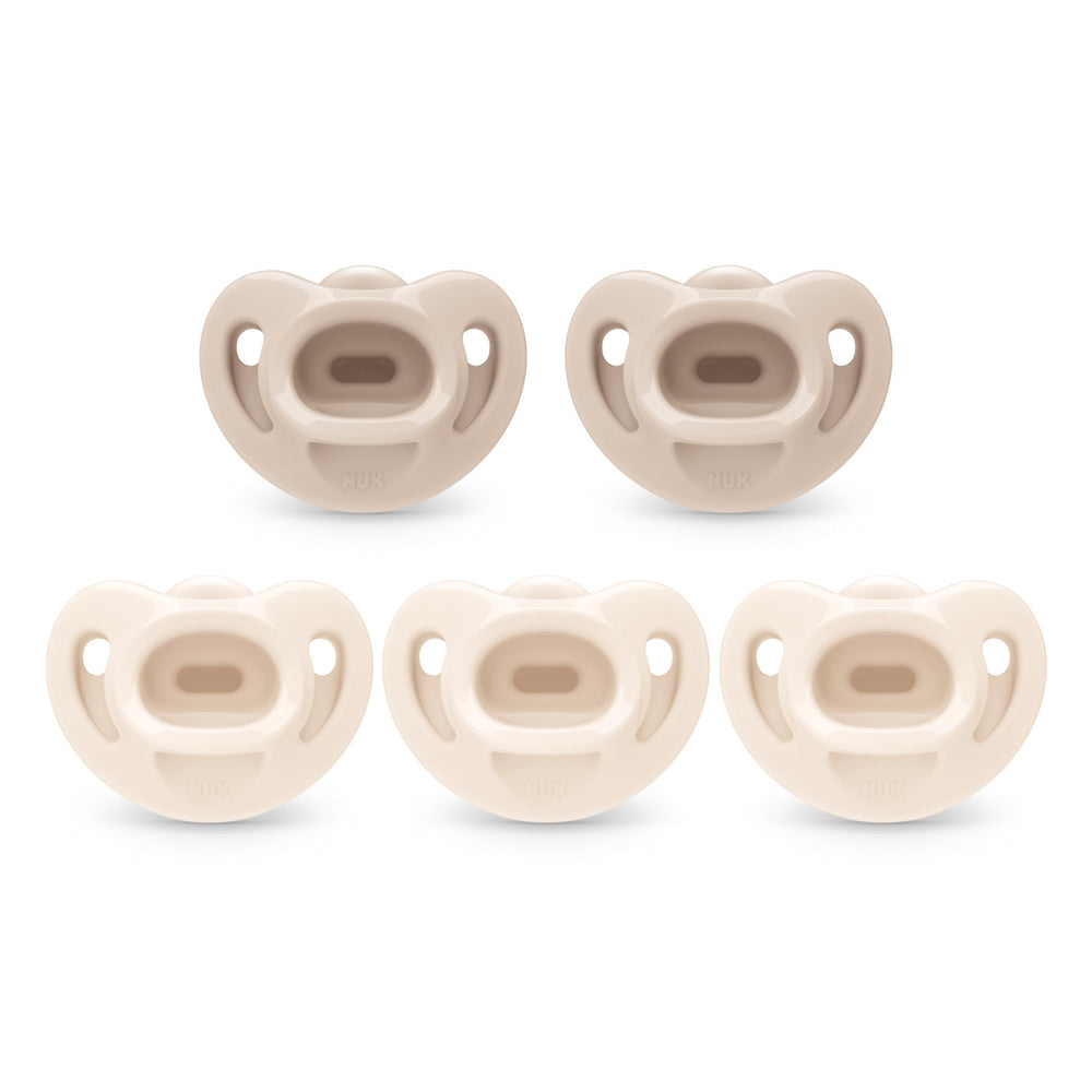 NUK Comfy orthodontic pacifier close-up showing nipple shape designed for newborn comfort