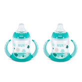 NUK Learner Cup clouds and stars front view with soft spout gentle on gums for early sips.