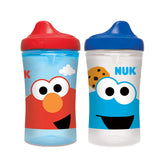 NUK Sesame Street hard spout cup 10oz, two-pack, leak-proof for independent sipping.