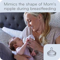 NUK Simply Natural 4 oz bottle with nine-hole nipple supports natural feeding flow