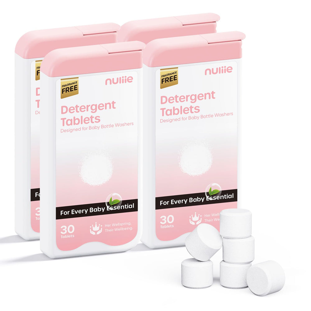 Nuliie detergent tablets inside inner box for organized bottle cleaning.