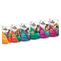 Nulo Freestyle variety-pack topper broth, convenient meal enhancer for dogs.