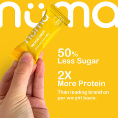 Close-up reveals creamy banana texture of Numa Banana Taffy.