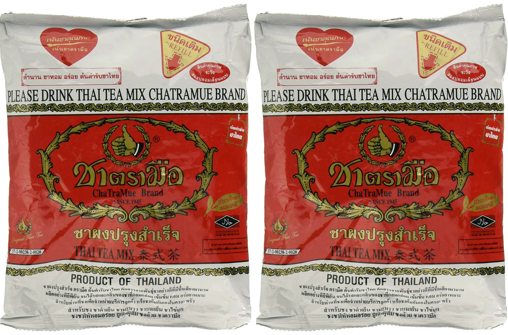 Number-One ChaTraMue Thai tea mix front of package for authentic iced tea.