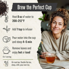 Numi Breakfast Blend tea full leaf ingredients highlight premium quality and clean brew.