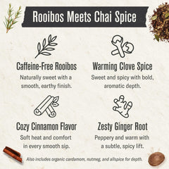 Numi Rooibos Chai steeping cup releasing rich, warming aroma.
