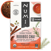 Numi Rooibos Chai tea bags pack for a convenient caffeine-free daily ritual.