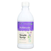 Nunaturals Stevia Simple Syrup bottle shows zero calories for versatile café use