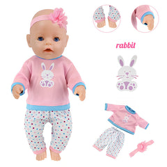 NUOXIXI bird print dress set for 14-18 inch dolls, cheerful pattern for adventures