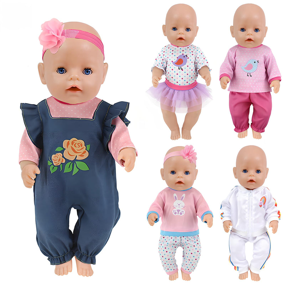 NUOXIXI rose dress set for 14-18 inch dolls, easy dressing and imaginative play