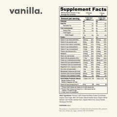 Nurished Vanilla Mighty Milk shake glass ready, promoting easy nutrition for busy kids.