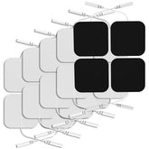 NURSAL TENS replacement pads 2x2 close-up shows sticky gel for reusable comfort.