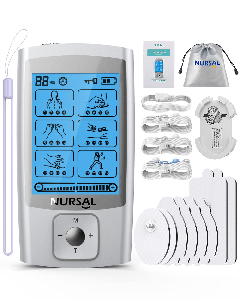 NURSAL TENS unit front view for compact home relief