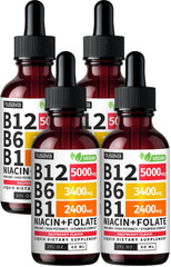 NUSAVA B12 Drops bottle pour showing liquid for quick sublingual use.