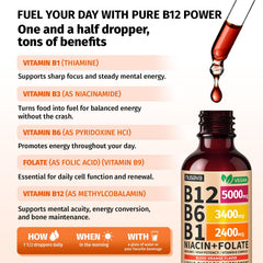 NUSAVA B12 and B6 liquid bottle emphasizes vegan, non-GMO ingredients for vitality.