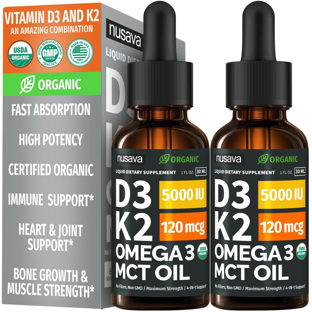 NUSAVA D3 K2 drops bottle with dropper for easy daily dosing