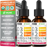 NUSAVA D3K2 drops bottle front, highlighting a potent vitamin blend for overall wellness