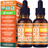 NUSAVA Vitamin D3 K2 drops bottle with citrus flavor for daily immune support