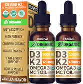NUSAVA D3-K2 drops vanilla bottle pour for easy daily use