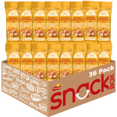 Nut Harvest honey roasted peanuts 36-pack pack-shot for convenient pantry storage.