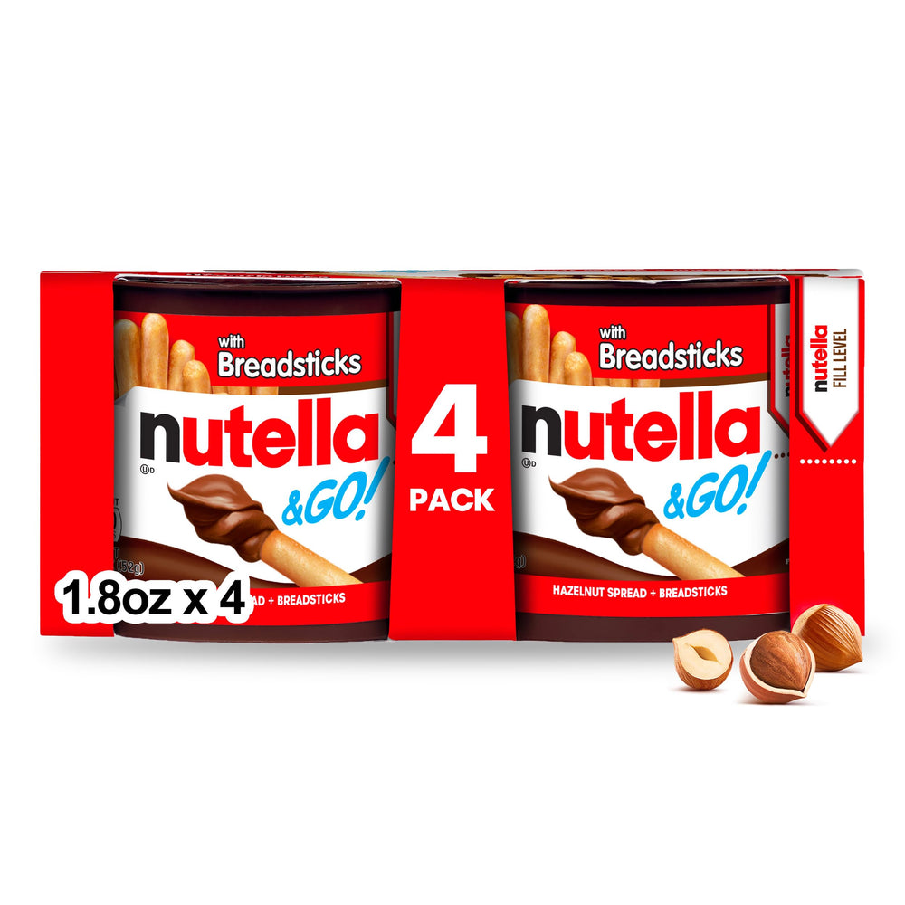 Nutella GO 4-pack with breadsticks for on-the-go snacking