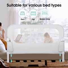 NUTIKAS rail guarding 47 inches to cover twin-to-queen beds