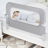 Nutikas baby bed rail guard with swing-down for easy bedtime access
