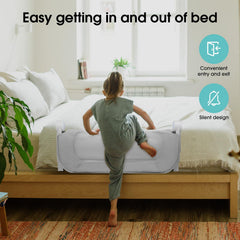 Nutikas bed rail guard with adjustable height for different mattress thicknesses