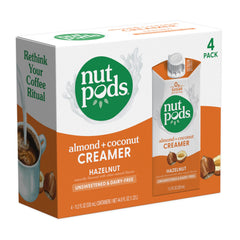 Nutpods Hazelnut Creamer bottle front adds dairy-free richness with zero sugar per serving.