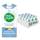 Nutpods unsweetened French Vanilla creamer bottle pour adds sugar-free dairy-free richness to coffee
