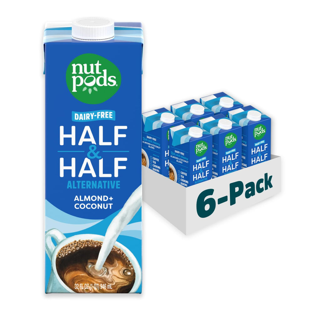 Nutpods Unsweetened Half & Half poured into coffee for a creamy, dairy-free experience.