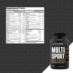NutraBio MultiSport capsules inside bottle for easy daily intake during training