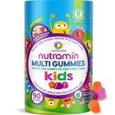 Nutracelle Nutramin Kids bottle front view with sugar-free vegan gummies for daily nutrition.