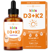 NutraChamps Kids D3 K2 Drops bottle on kitchen counter for easy daily use