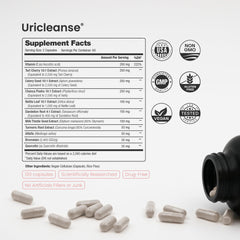 NutraChamps Uricleanse capsules-closeup showcasing plant-based joint comfort potential.