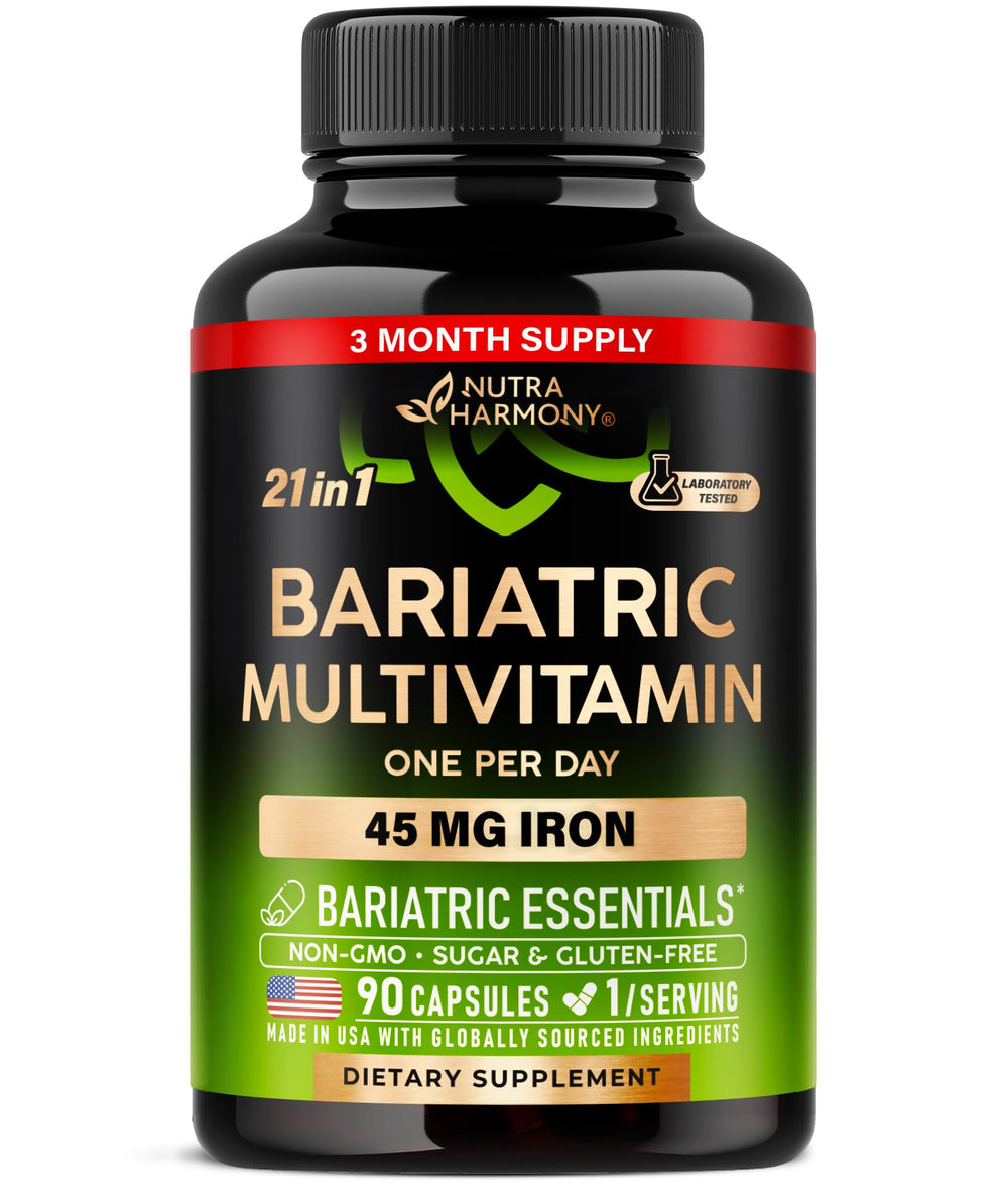 NUTRAHARMONY bariatric multivitamin bottle front for on-the-go nutrition