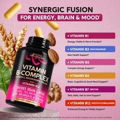 NUTRAHARMONY B-Complex label closeup shows active Vitamin forms.