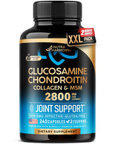 NutraHarmony glucosamine chondroitin msm collagen bottle front showing joint support.