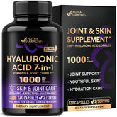 NUTRAHARMONY Hyaluronic Acid 1000 mg bottle supports daily skin and joint hydration.