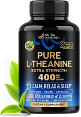 NUTRAHARMONY L Theanine 120caps bottle for daily calm support.