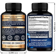 NUTRAHARMONY Magnesium Glycinate capsules ready for easy nightly use.