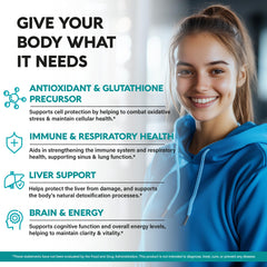 NUTRAHARMONY NAC capsules close-up with 600 mg per capsule