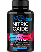 NutraHarmony Nitric Oxide Booster bottle label for athletic support during workouts