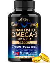 NutraHarmony Omega-3 3600mg bottle for daily heart and brain support