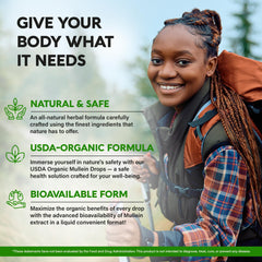 NUTRAHARMONY organic mullein leaf extract emphasizing natural respiratory wellness