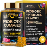 NutraHarmony probiotic gummies berry burst for daily gut balance.