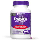 Nutramax Cosamin DS bottle closeup shows capsules for joint support possibilities.