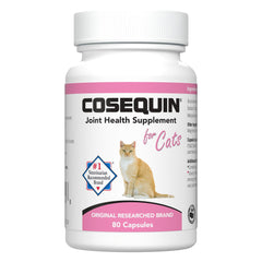 Nutramax Cosequin cat capsules bottle highlights joint health formula for cats