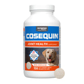 Nutramax Cosequin dog joint chews bottle shows a tasty daily supplement for mobility support.